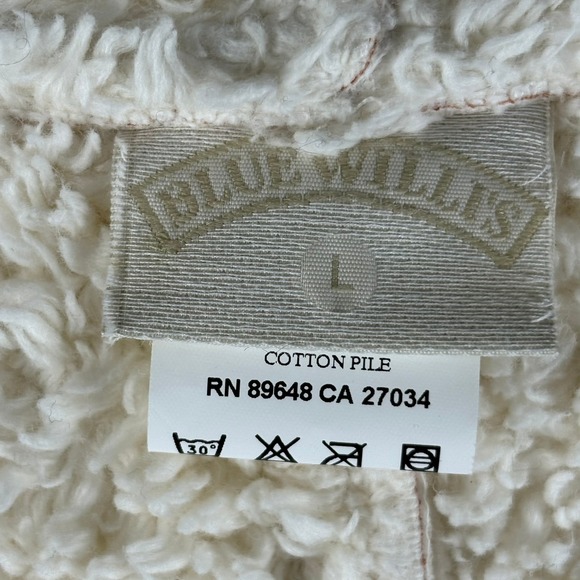 Blue Willis Denmark Hooded Knit Jacket Womens L Cream Full Zip Minimalist - Picture 12 of 16